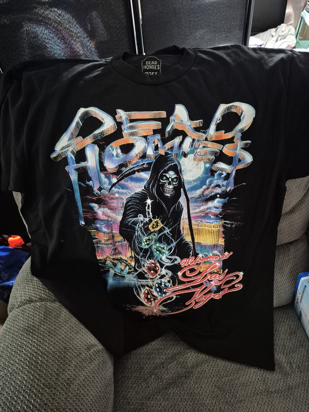Dead Homies Black Cotton Men's T-Shirt 2XL Crew Neck Grim Reaper ComplexCon 25
